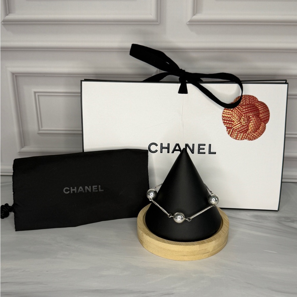 Chanel .925 Sterling Silver Bead Bracelet | Full Incusion | Chanel Stamp 98P - Picture 8 of 8